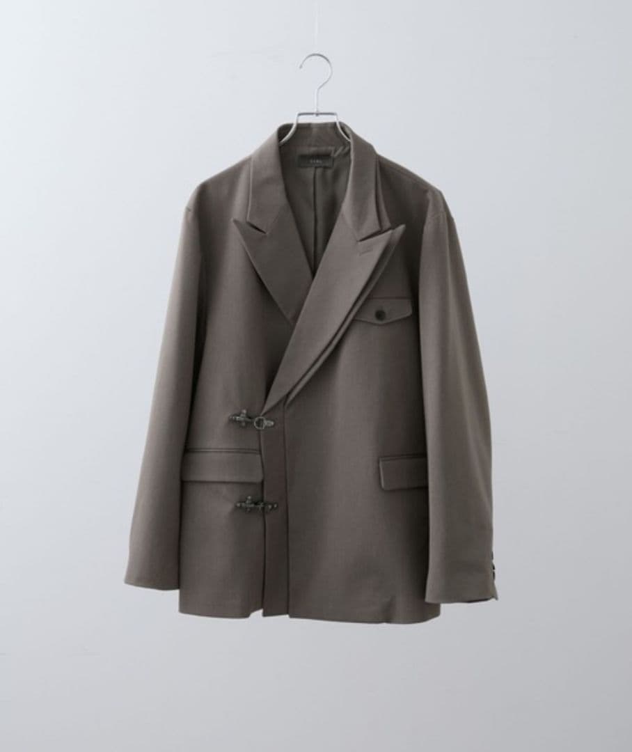 【CLEL 】プライムTR ダブルラペルテーラードジャケット　杢ベージュ（XS）