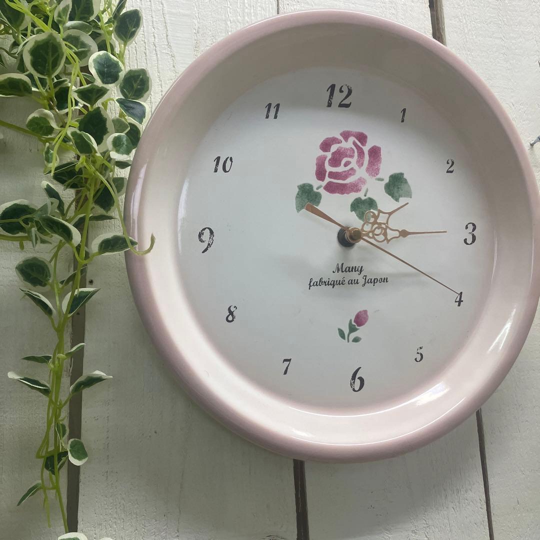 訳あり　レア物　マニーローズ　ホーローウォールクロック