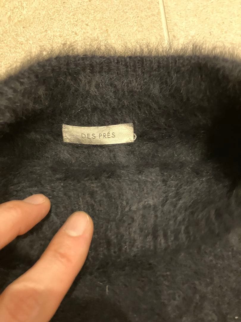 デプレ　カシミヤフォックス　ニットベスト　ブラック