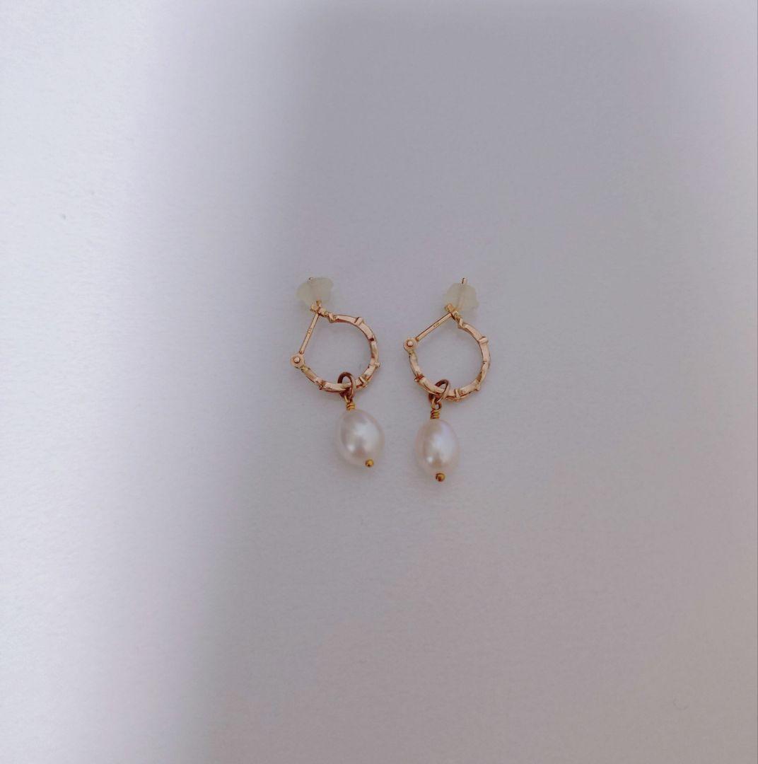 ☆美品☆アガットagete K10 パールチャームピアスセット