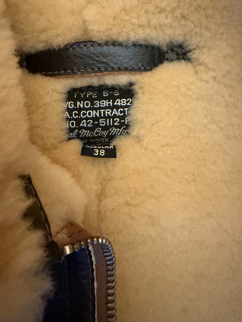 新品同様　THE REAL McCOY'S リアルマッコイズ　B-6サイズ38