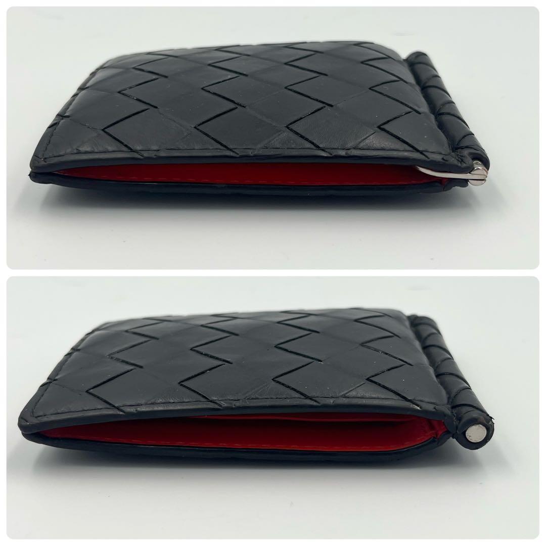 【美品/付属品完備】ボッテガヴェネタ　マネークリップ　黒×オレンジ　イントレ