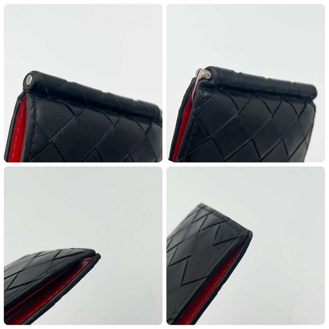 【美品/付属品完備】ボッテガヴェネタ　マネークリップ　黒×オレンジ　イントレ