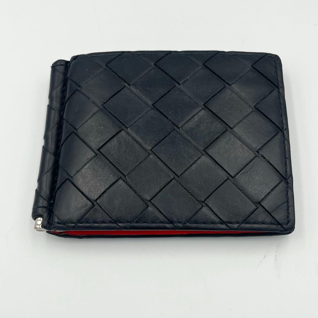 【美品/付属品完備】ボッテガヴェネタ　マネークリップ　黒×オレンジ　イントレ