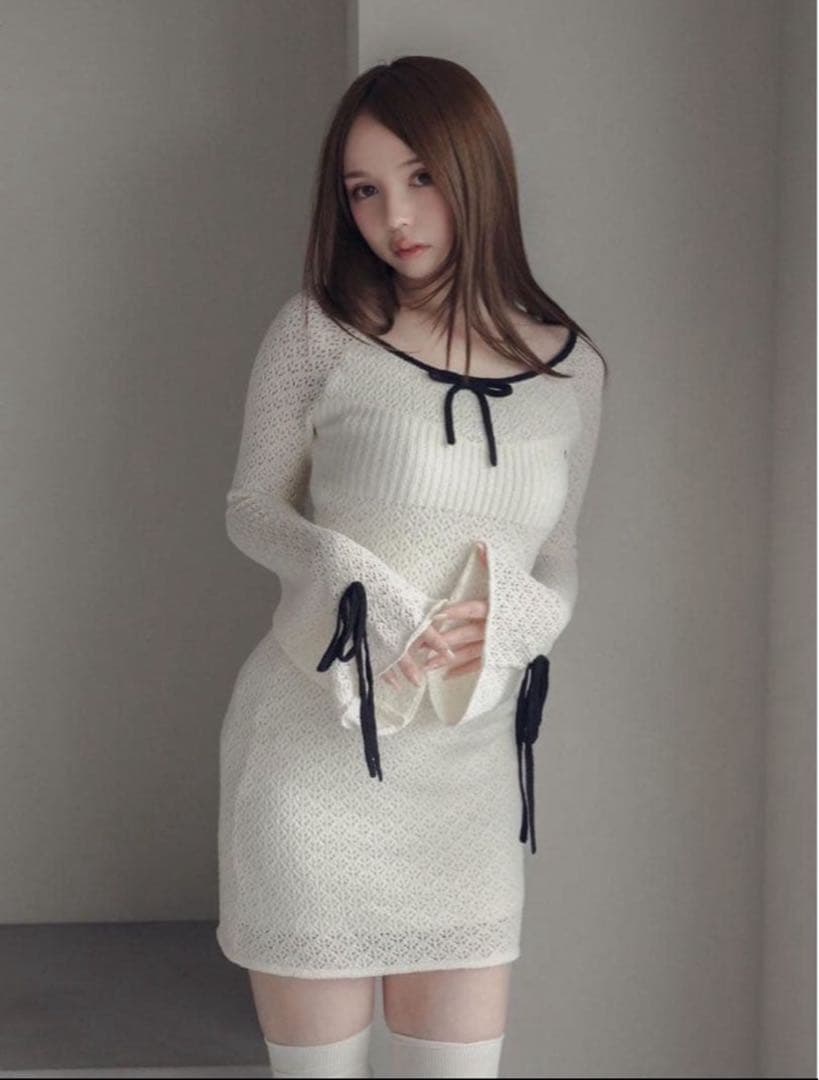 ワンピース andmary Lily crochet mini dress