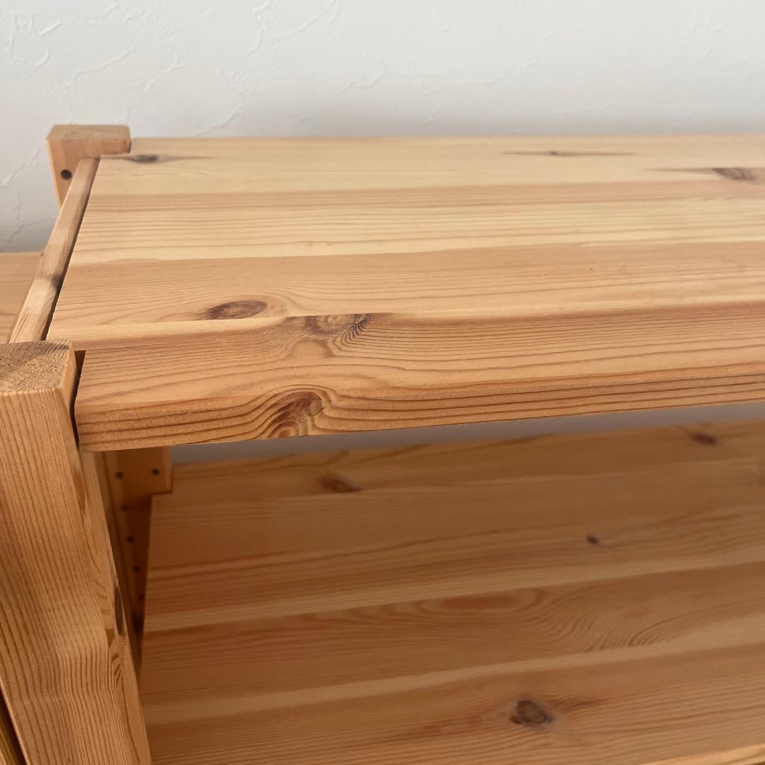 IKEA IVER 木製4段シェルフ 扉付き収納 引き出し付き