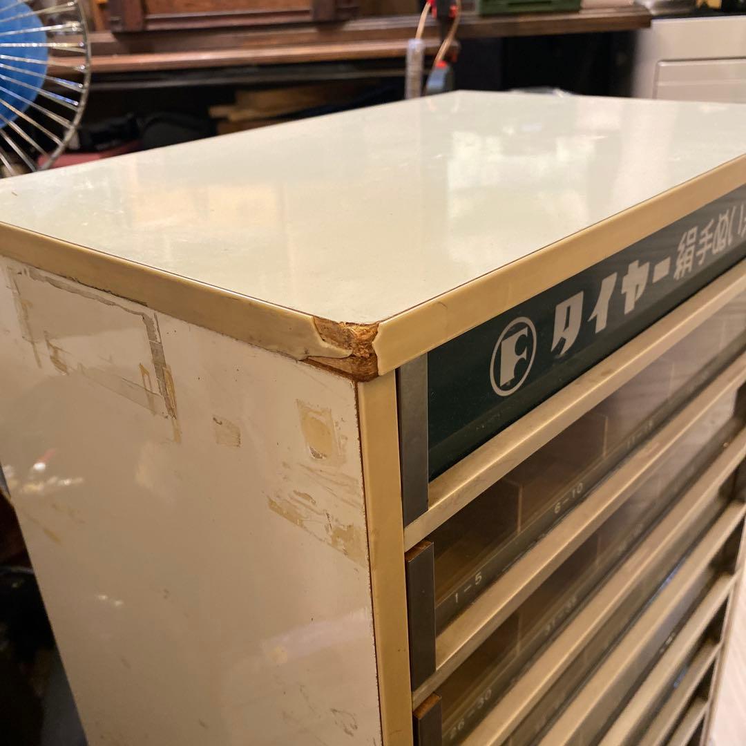 糸陳列棚　タイヤー絹手縫糸ケース　収納棚　アンティーク　レトロ