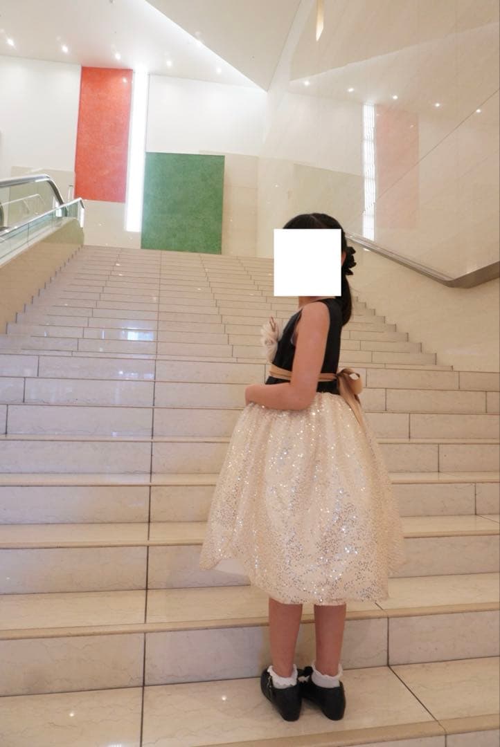 Drescco ドレスコ　ゴールドスパンコール レースドレス 130 フォーマル