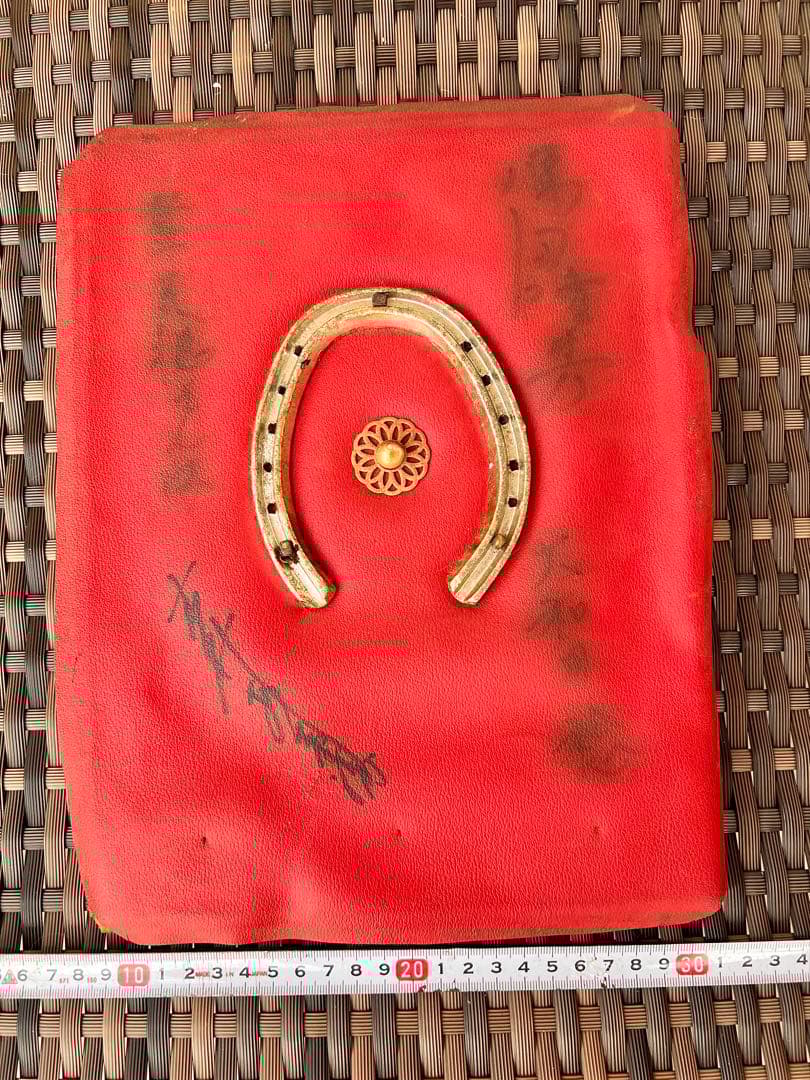 芥*子様 昭和40年代 競馬　実使用　記念蹄鉄　保田隆芳騎手／大和田稔騎手　直筆