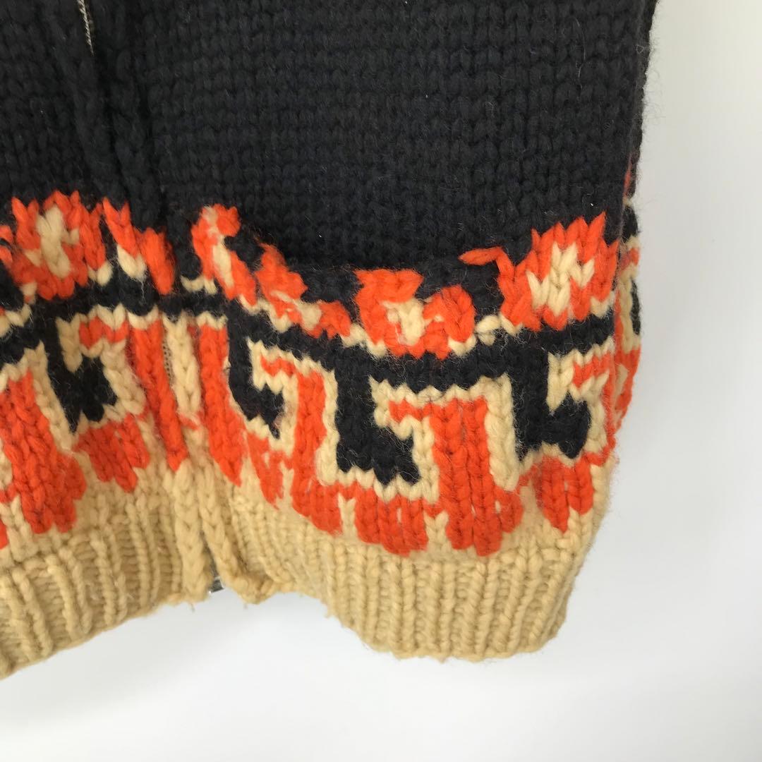 カナタ　カウチンセーター　L　ウール100　カナダ製