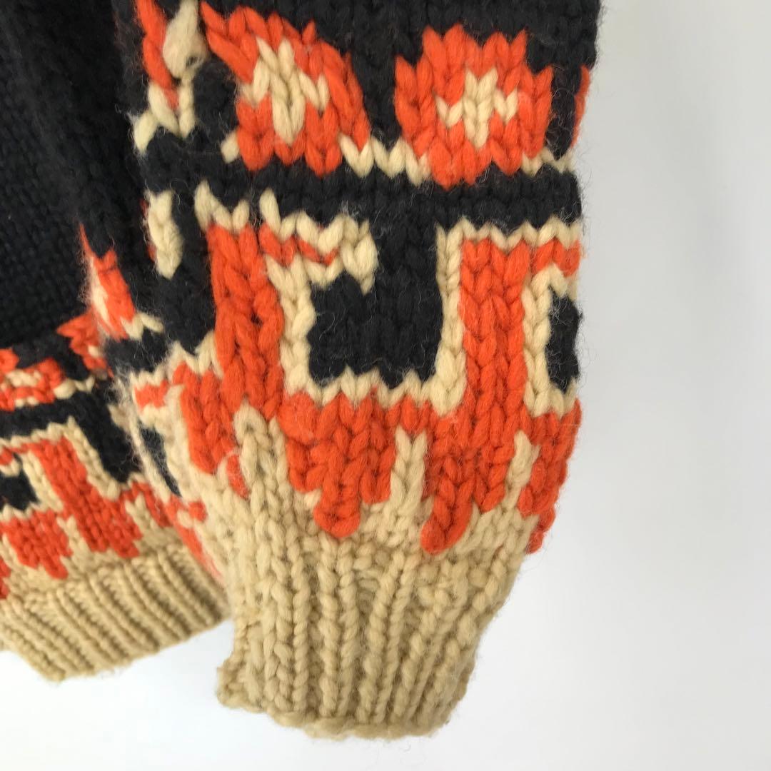 カナタ　カウチンセーター　L　ウール100　カナダ製