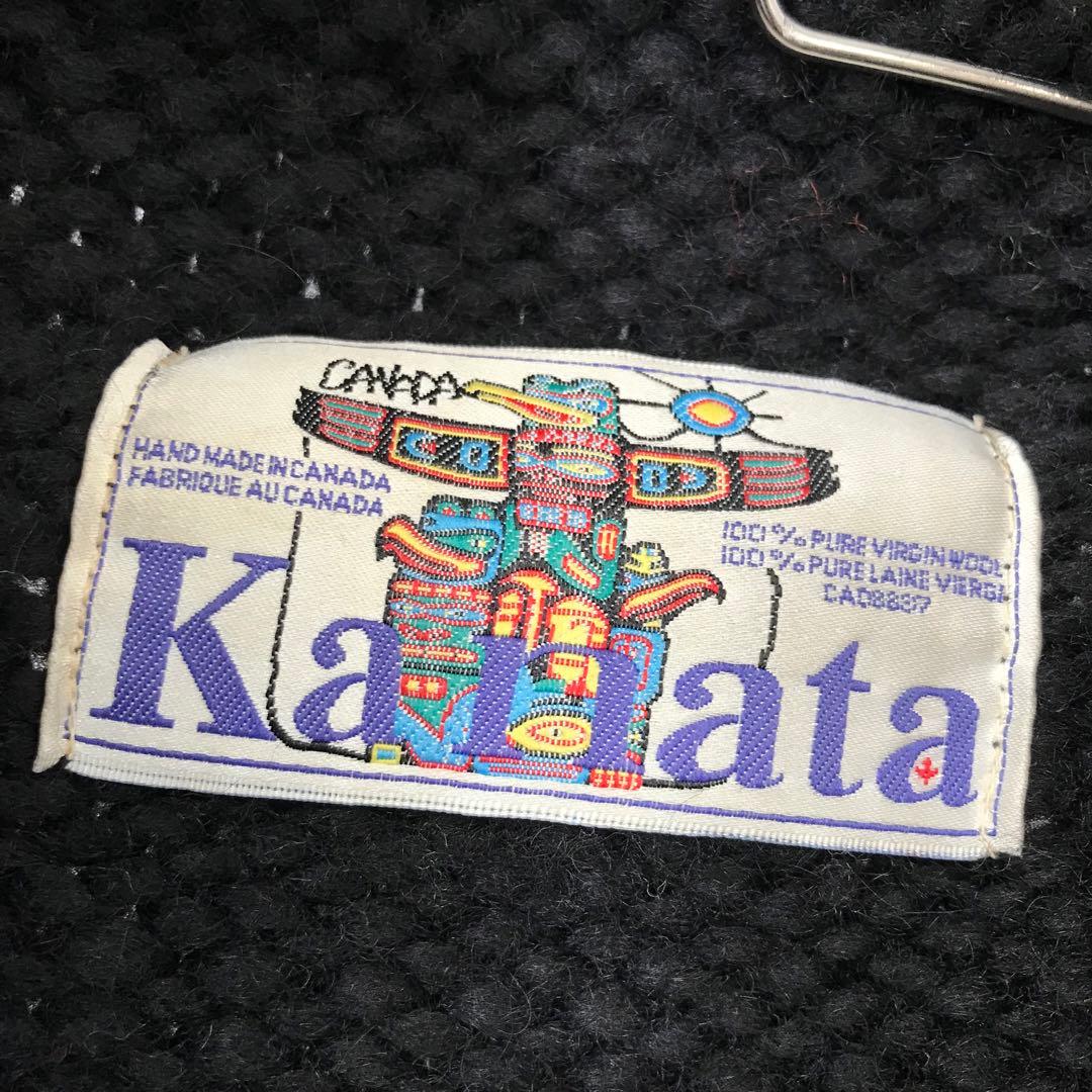 カナタ　カウチンセーター　L　ウール100　カナダ製