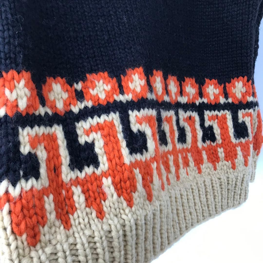 カナタ　カウチンセーター　L　ウール100　カナダ製