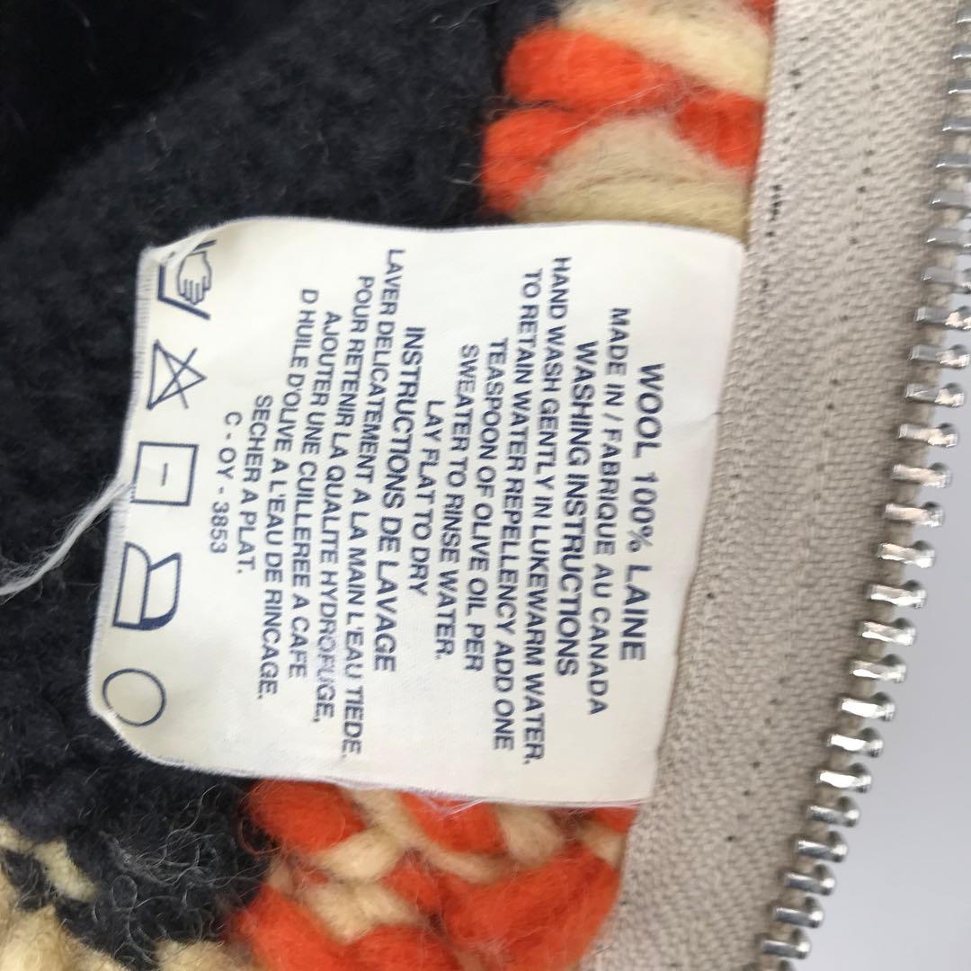 カナタ　カウチンセーター　L　ウール100　カナダ製