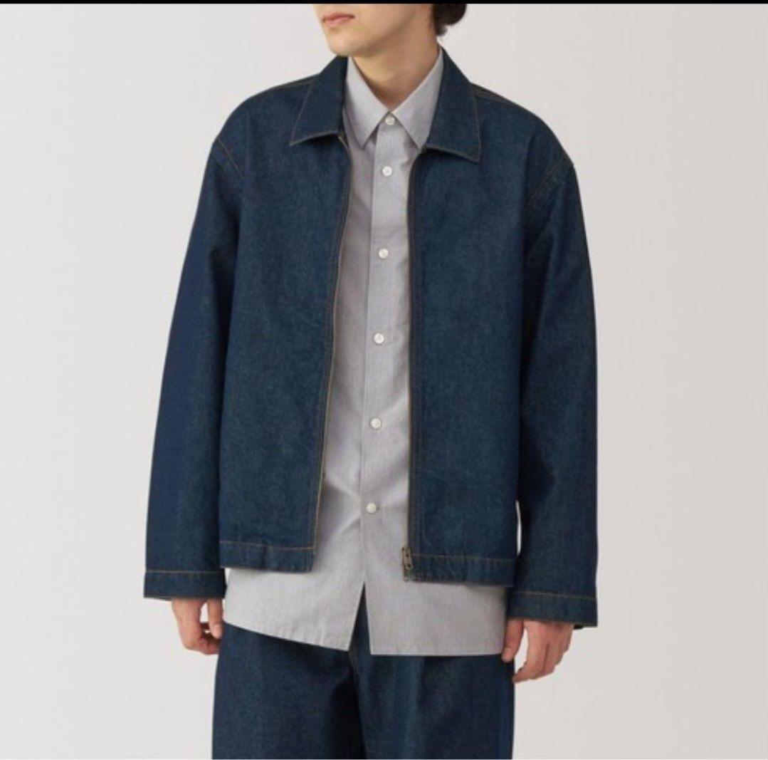 美品 MUJI 無印 和紙混デニムジャケット メンズL