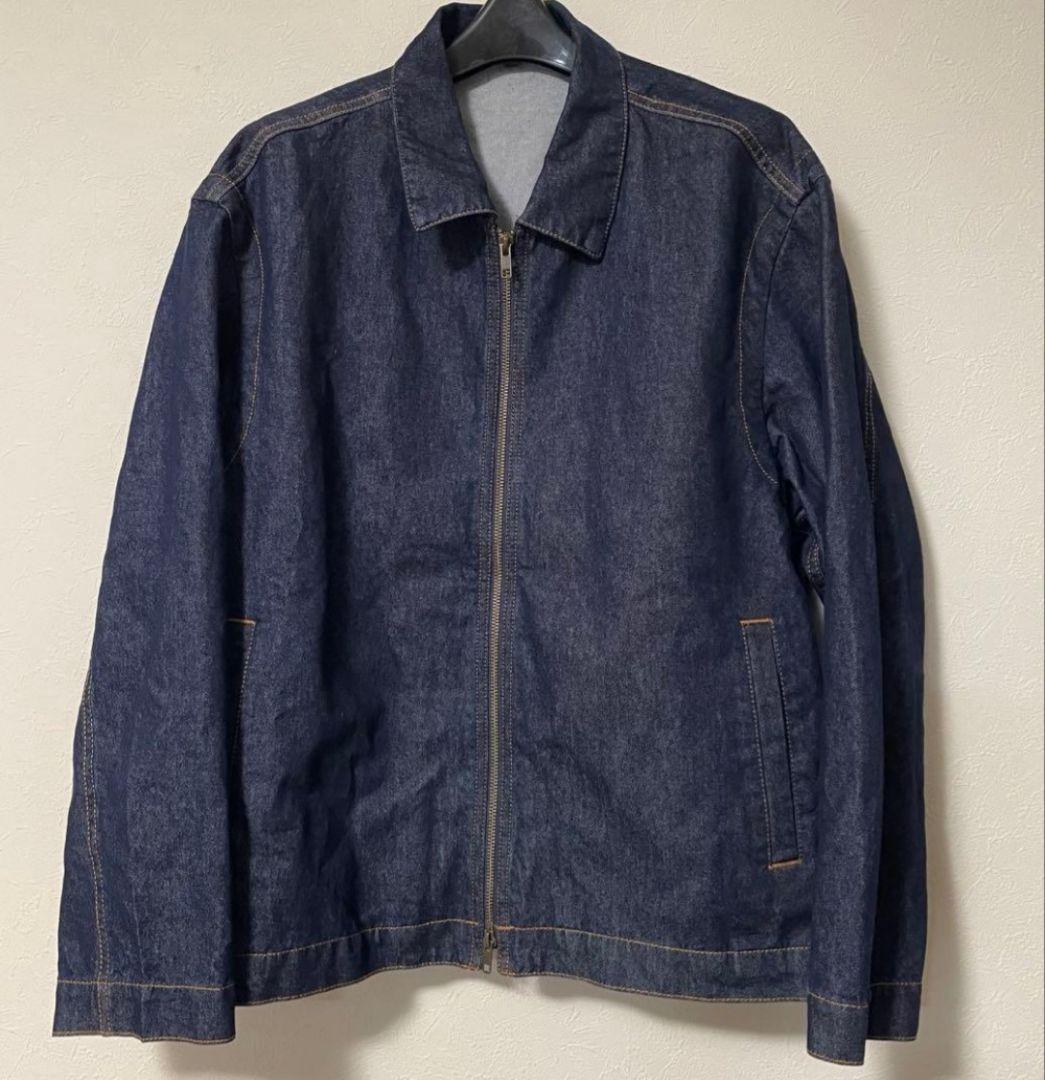 美品 MUJI 無印 和紙混デニムジャケット メンズL