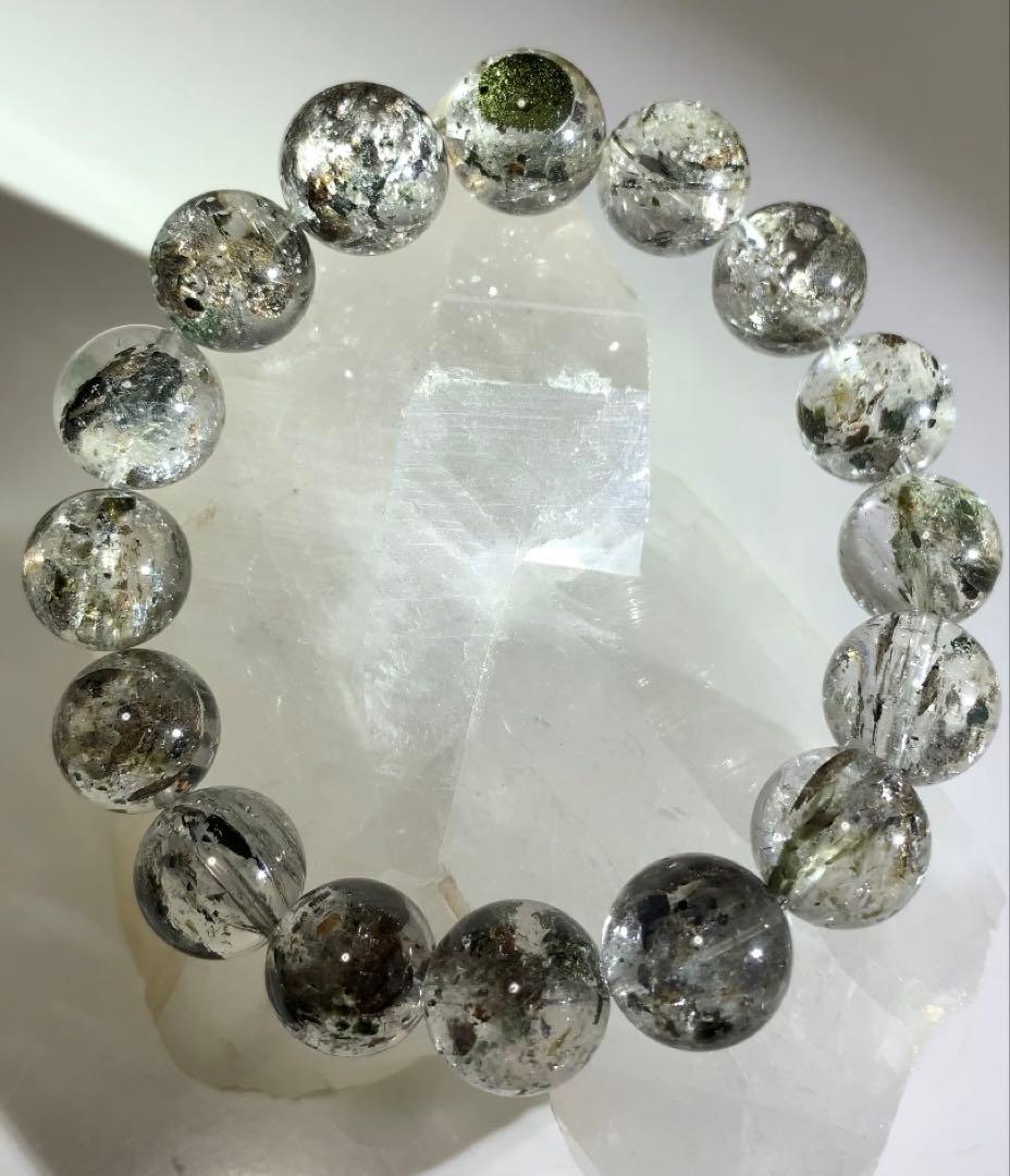 ★かな様★ ①★最高品質★超激レアグリーンマイカinクォーツ　ブレスレット