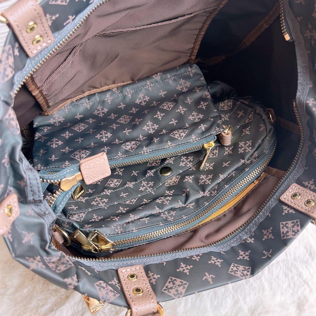 新品☆russet ラシット ショルダーバッグ ナイロン グレー ポーチ2点.