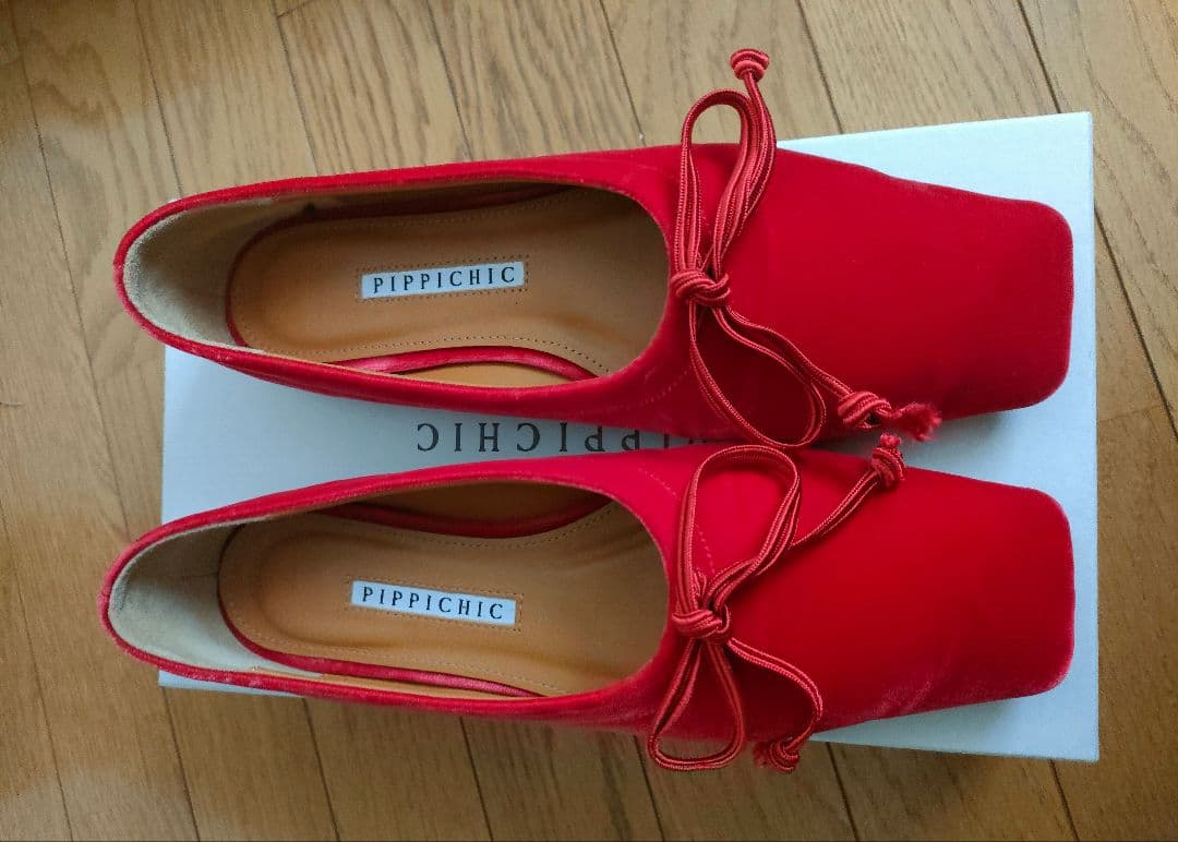 PIPPICHIC バレエシューズ レッド 36 1/2