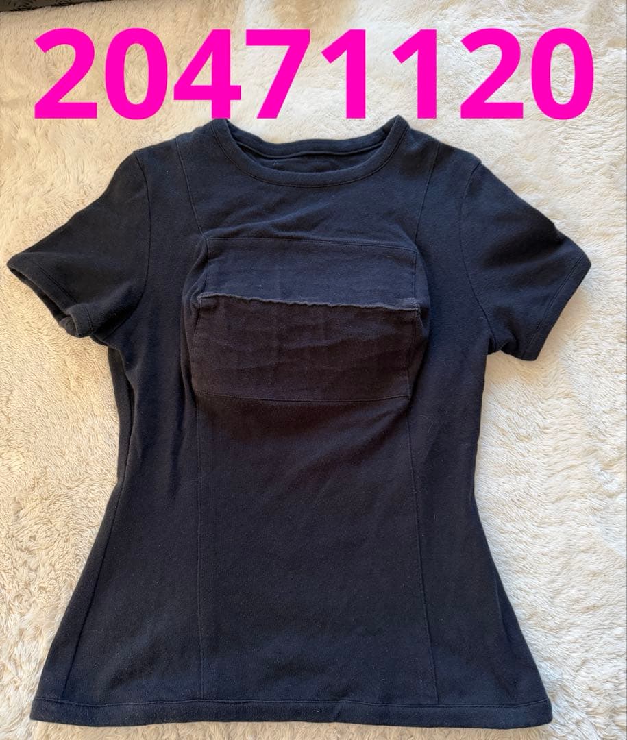 20471120 トライヴェンティ　黒　半袖　Tシャツ 立体　原宿　レア　古着