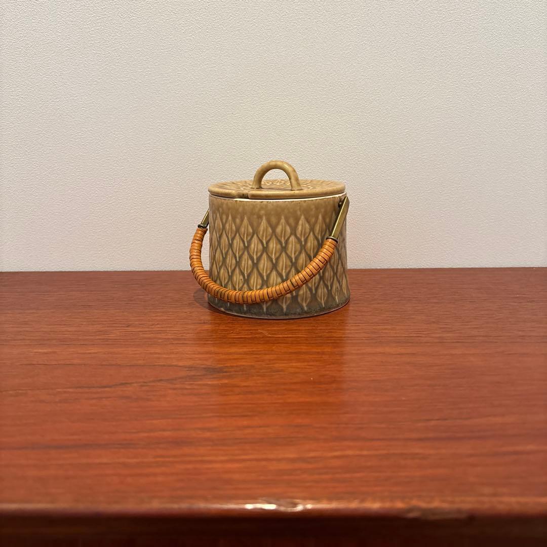 北欧ヴィンテージ　クイストゴー　レリーフ　シュガーポット　シール付き