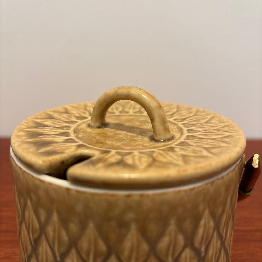 北欧ヴィンテージ　クイストゴー　レリーフ　シュガーポット　シール付き