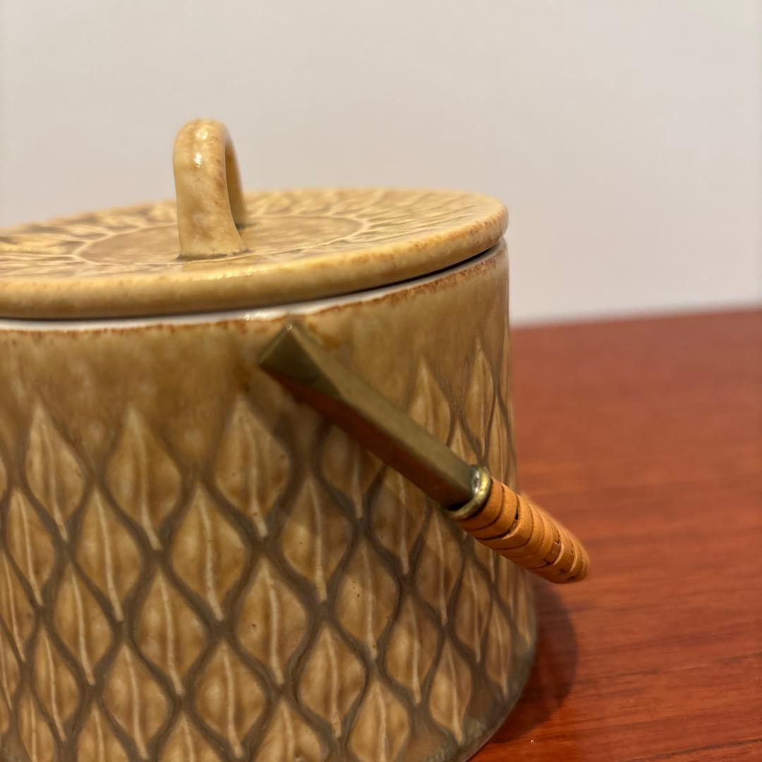 北欧ヴィンテージ　クイストゴー　レリーフ　シュガーポット　シール付き