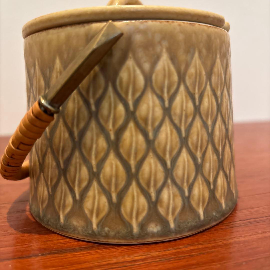 北欧ヴィンテージ　クイストゴー　レリーフ　シュガーポット　シール付き