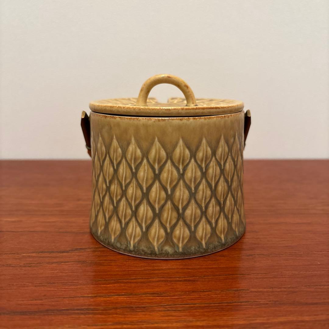 北欧ヴィンテージ　クイストゴー　レリーフ　シュガーポット　シール付き