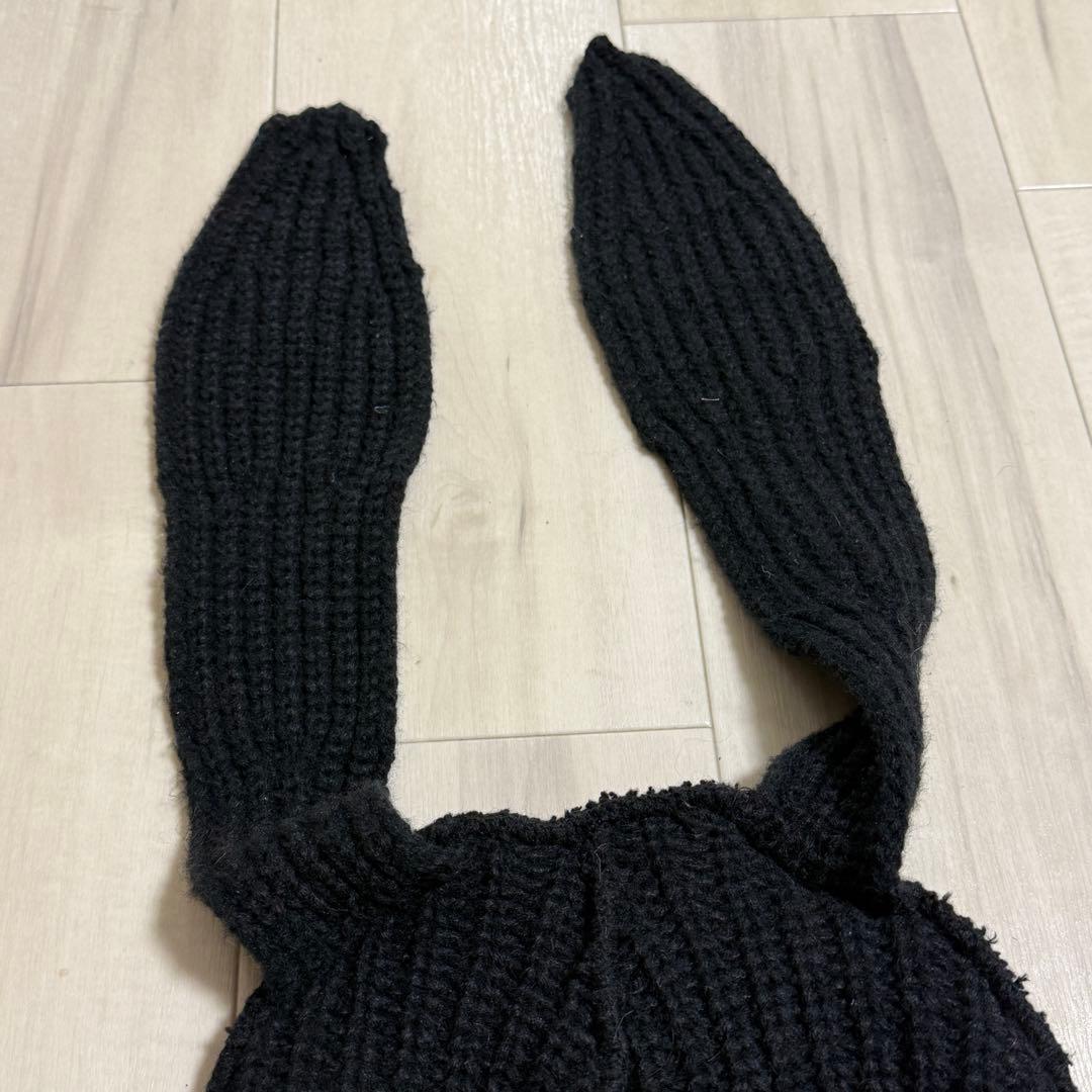 LOVERBOY ウサギ耳ニット帽 ブラック