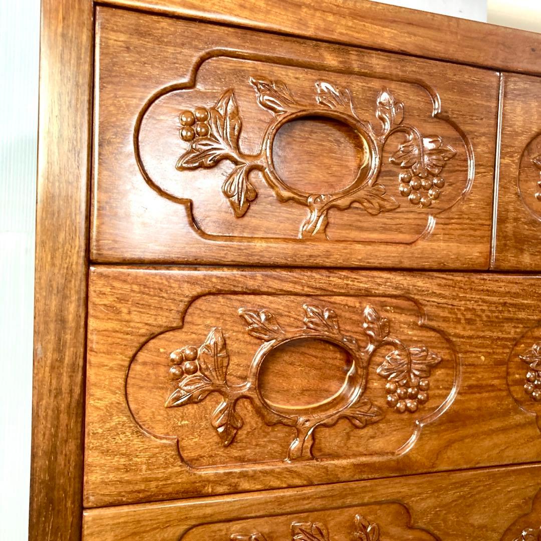 【美品】無垢材 タンス 箪笥 木製6段 引き出し 収納