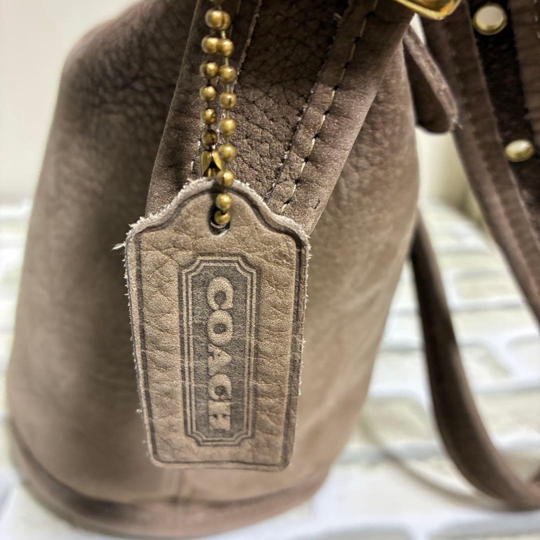 【希少品✨️】オールドコーチ ミニショルダーバッグ レザー 巾着型 円型 4954