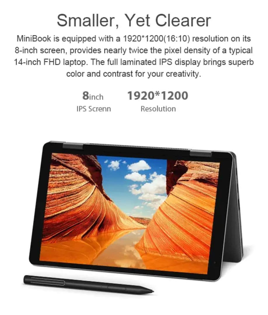 CHUWI minibook J4125 8インチ SSD増設済