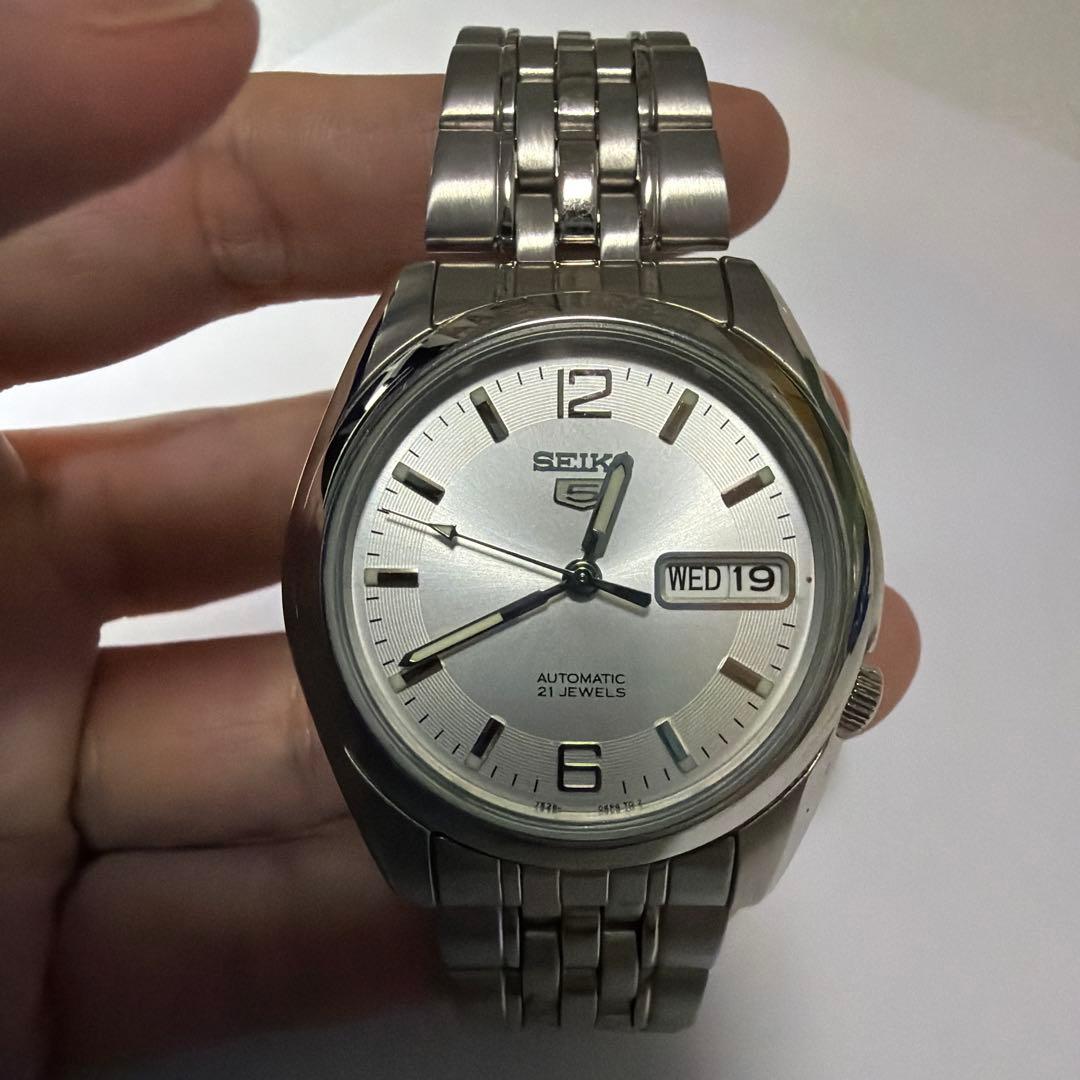 SEIKO 5 Automatic 21 Jewels 自動巻き時計 シルバー