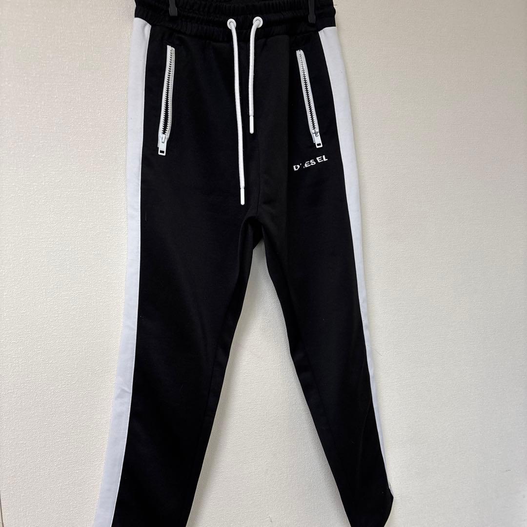 DIESEL ジャージパンツ 黒/白