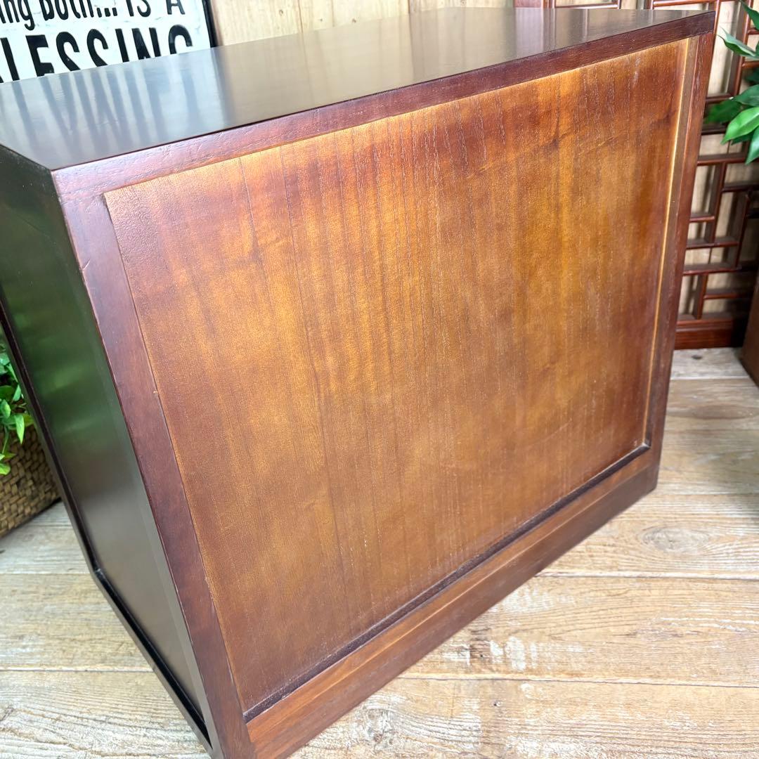 訳あり品！【81】民芸家具木製桐材無垢引き戸チェストタンス木製収納家具和室和風