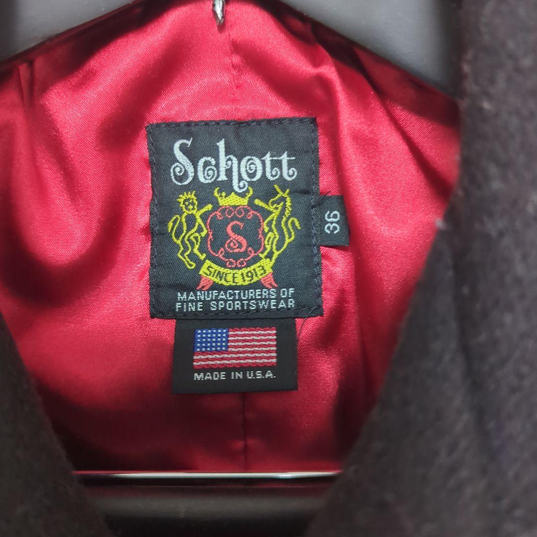 【極美品】Schott ウールピーコート 36サイズ 黒
