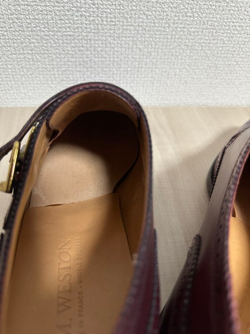 水*船様 JM WESTON 8D 334 バーガンディ　ダブルモンクストラップ