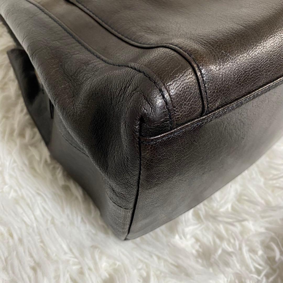 人気商品✨genten ゴートベーシック ミドルトート バッグ　レザー　山羊革