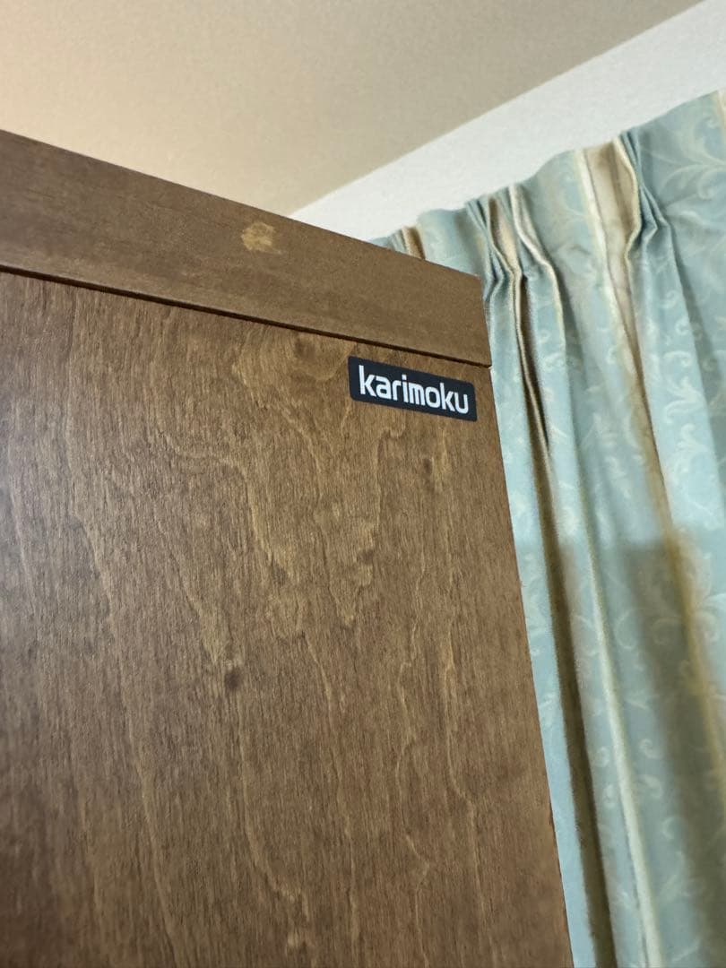 出品25日迄延長　最終価格　カリモク　木製キッチンレンジボード 台　ブラウン