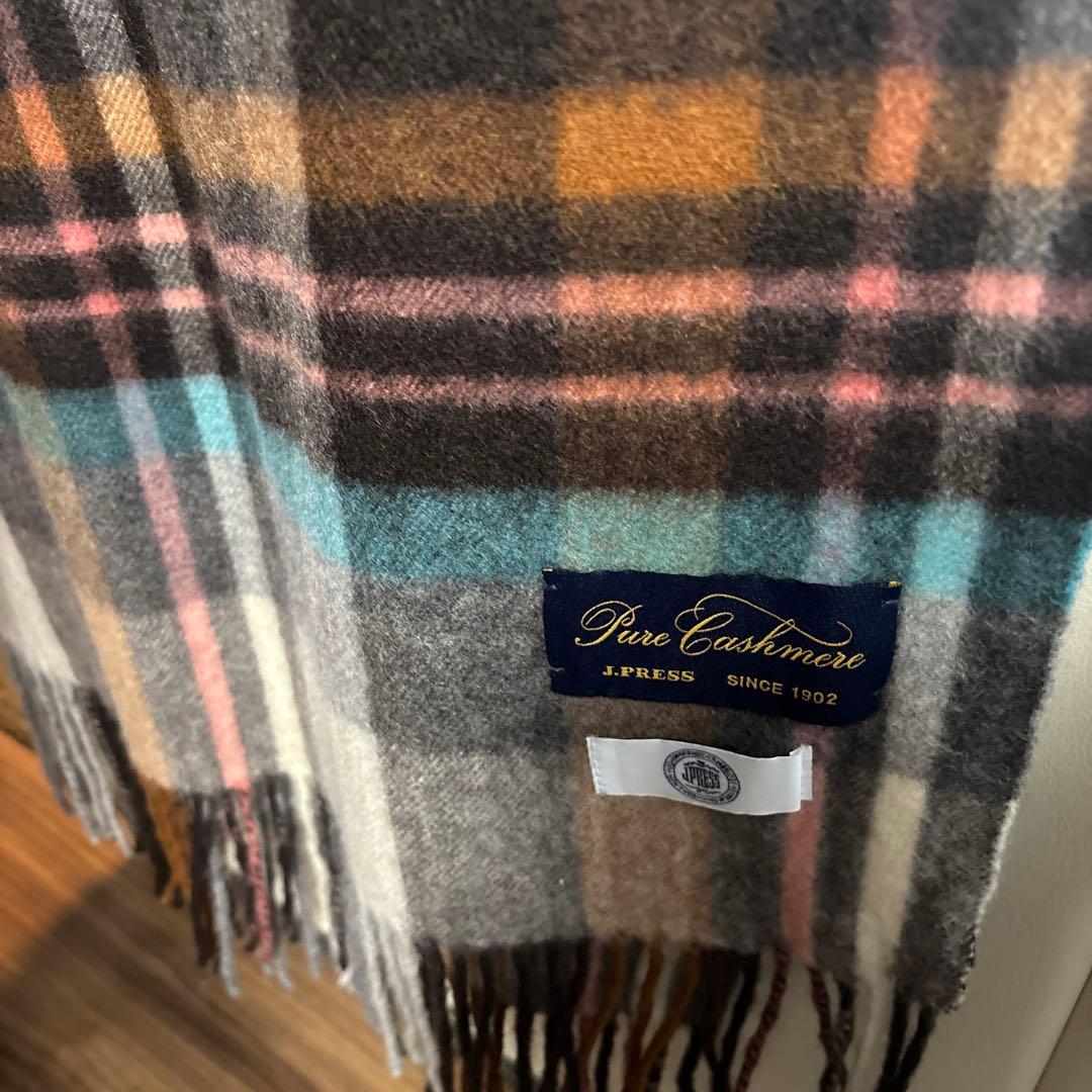 美品) J.PRESS カシミヤ100% マフラー