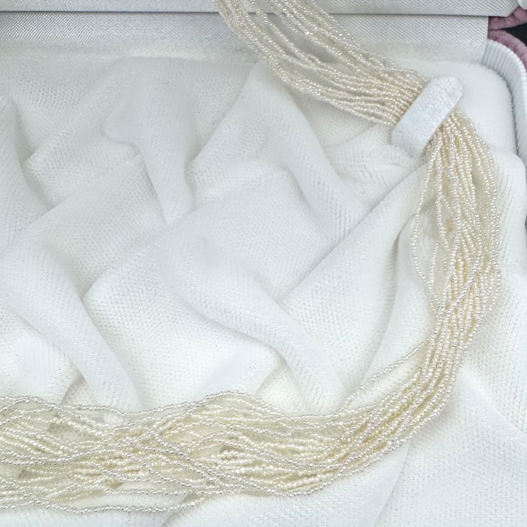 田崎真珠 砂ケシ アコヤ パールネックレス K14WG 20連 47.5㎝