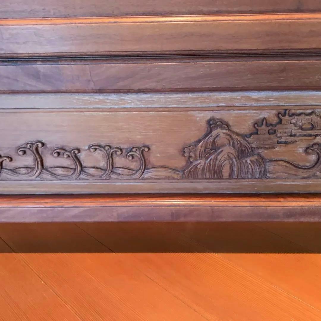 木製彫刻入り衝立　パーテーション