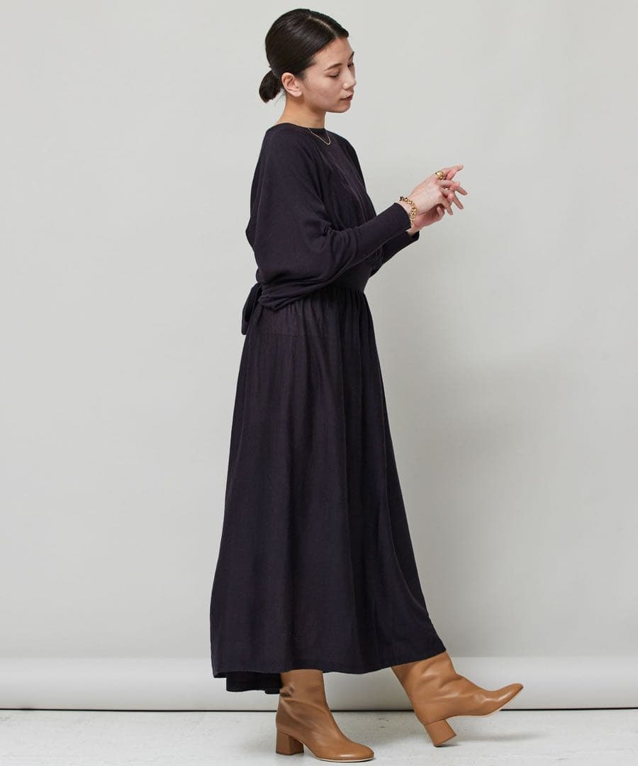 美品✨Curensology(カレンソロジー)ギャザードルマンニットワンピース