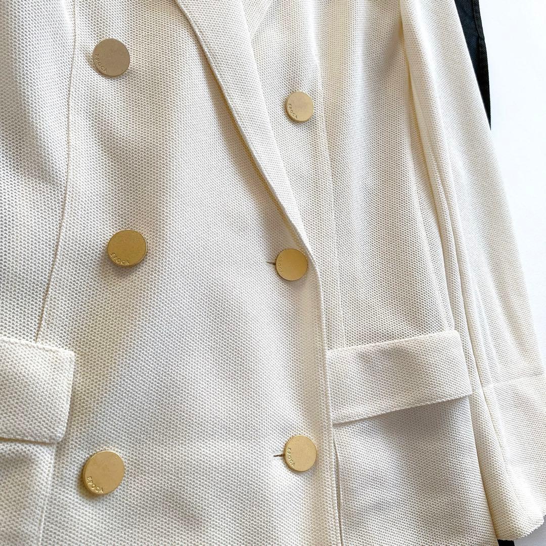 極美品 EPOCA ダブルブレストジャケット 金ボタン アイボリー 40 M