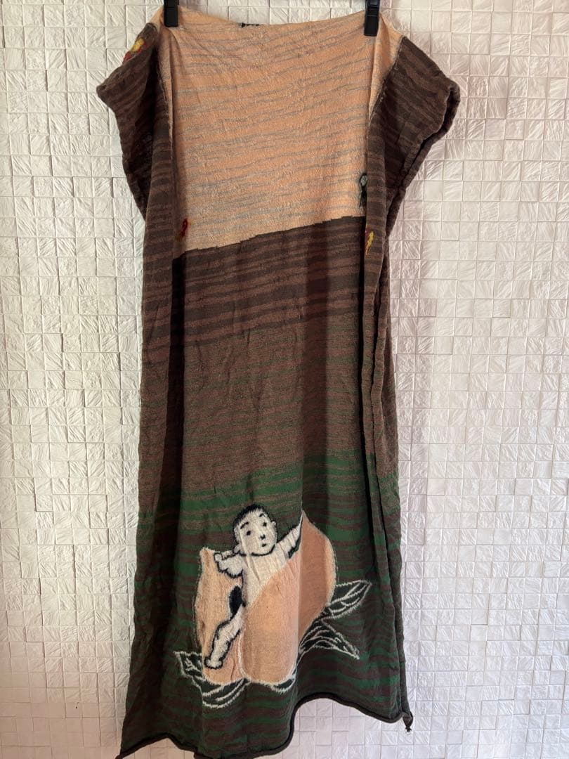 キャピタル KAPITAL 桃太郎柄 ウール ストール　マフラー　大判