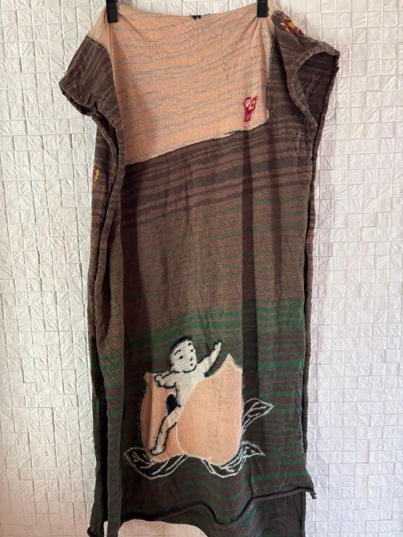 キャピタル KAPITAL 桃太郎柄 ウール ストール　マフラー　大判