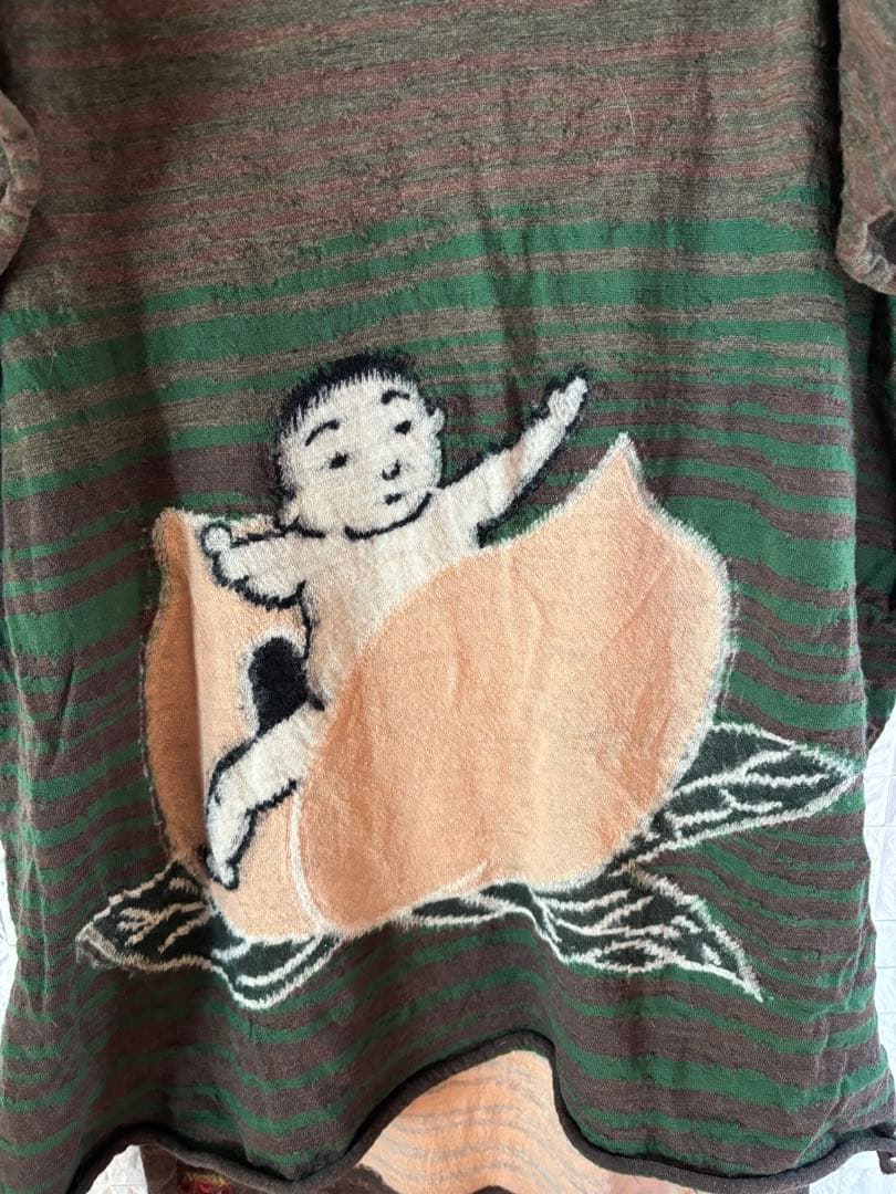 キャピタル KAPITAL 桃太郎柄 ウール ストール　マフラー　大判