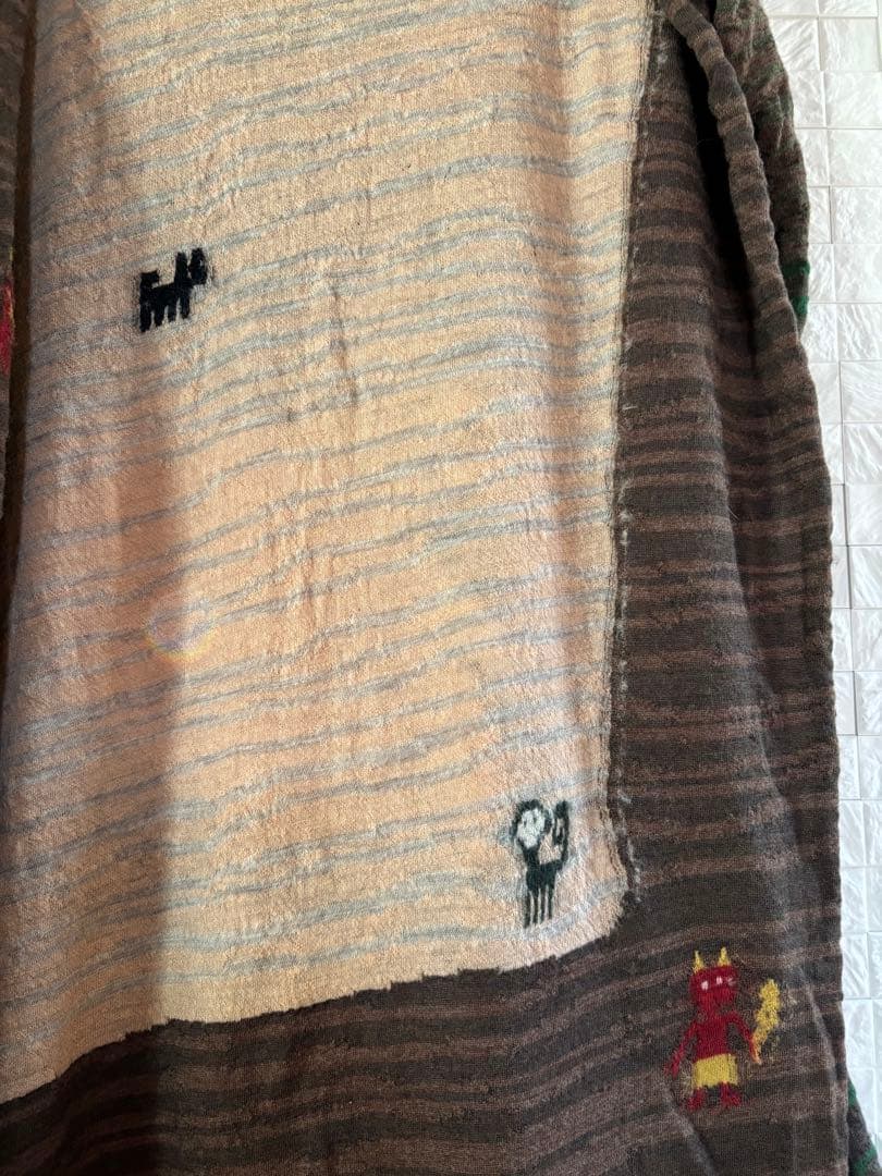 キャピタル KAPITAL 桃太郎柄 ウール ストール　マフラー　大判