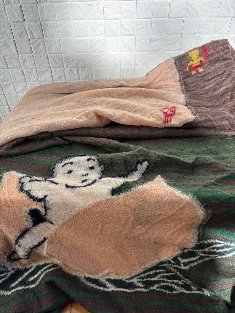 キャピタル KAPITAL 桃太郎柄 ウール ストール　マフラー　大判